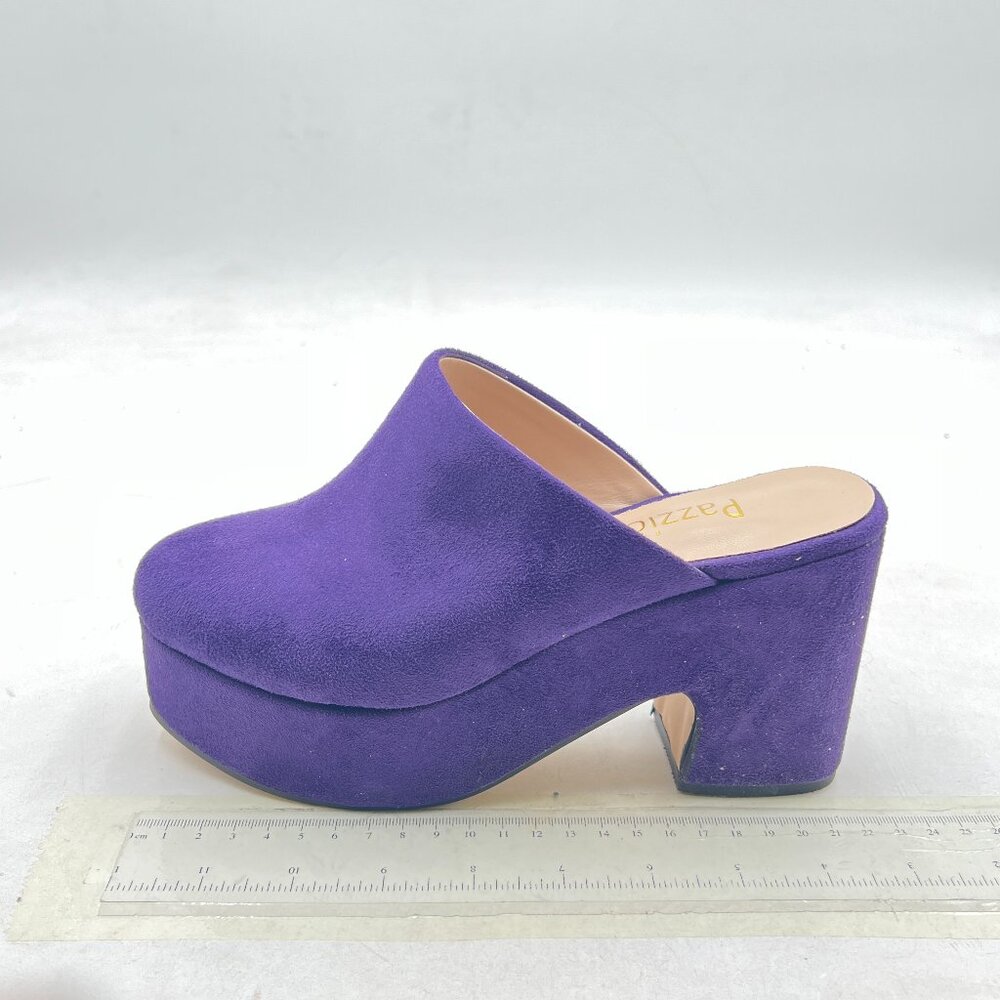 Pazzion Purple Comfy Thick Platform Rounded Toe M… - image 2